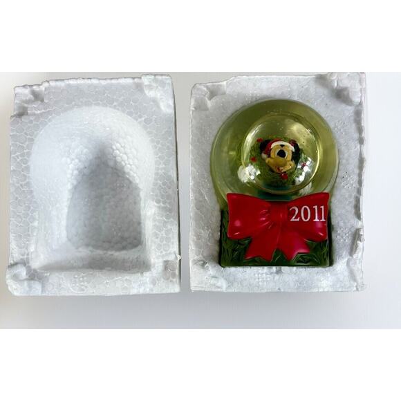 Disney JC Penney Giving Tree 2011 Mickey Mouse Christmas Mini Snow Globe NO BOX - Picture 1 of 6